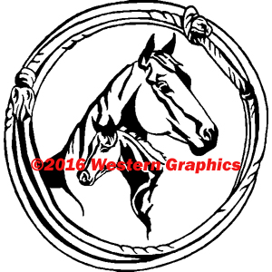 Mare & Foal with Rope Border - Style #180