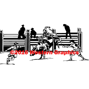 Rear Window Bull Rider with Bull Fighters - Style #RW162