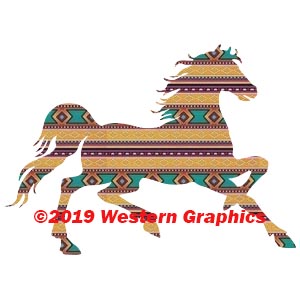 Western Stripe Print Horse Style #2045